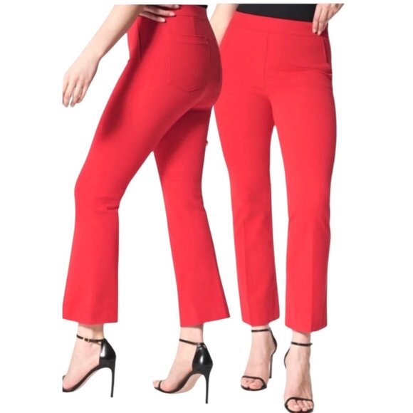 Spanx Womens on the go Kick Flare Pants In True Red Small Petite - Picture 1 of 16